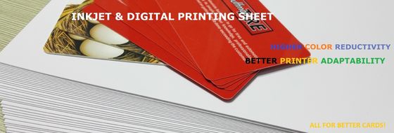 المقاومة العالية للشيخوخة أوراق PVC قابلة للطباعة طبقة الحبر الرقمية على جانب واحد وطلاء الغراء المصفوفة على الجانب الآخر