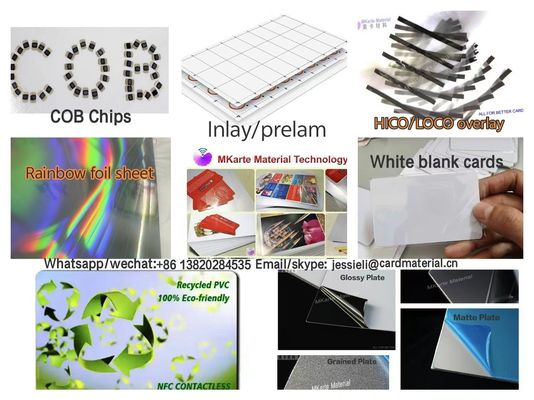 صلابة القشرة 90 ° 300mm/min ≥6.0 N/cm ورقة التغطية المغطاة بـ PVC وقت الشيخوخة &gt; 200 ساعة مواد البطاقة الذكية