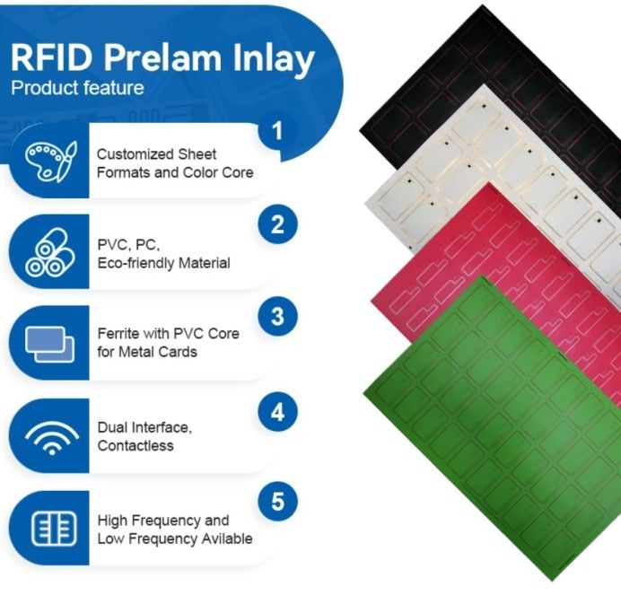 IC Fudad F08 رقاقة PVC RFID Smart Card Inlay / Prelam Sheets لإنتاج بطاقات RFID